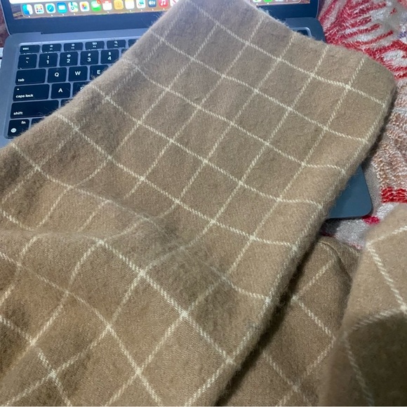 Ralph Lauren Purple Label Plaid Tan Camel Color Cashmere Duster Robe 8 Sweater - Picture 14 of 14